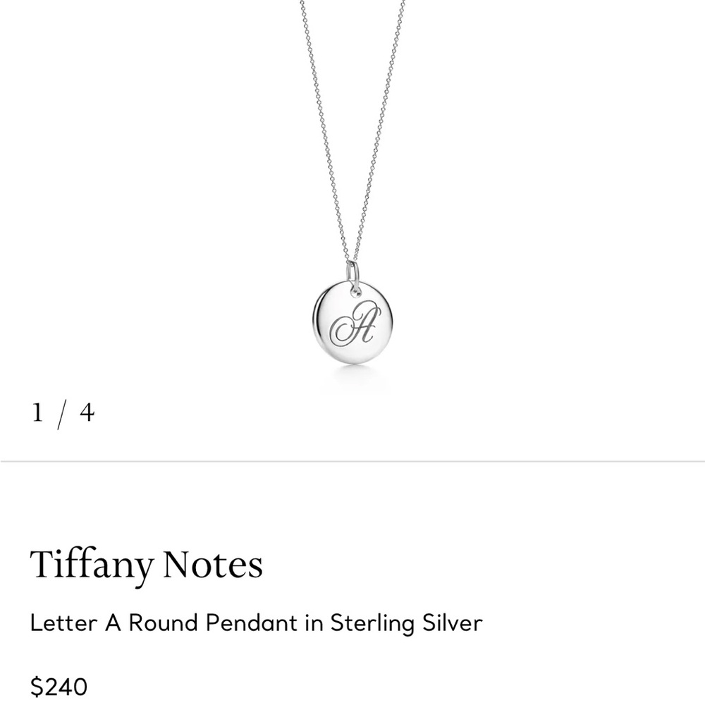 Tiffany & Co. Silver Initial Pendant Necklace
